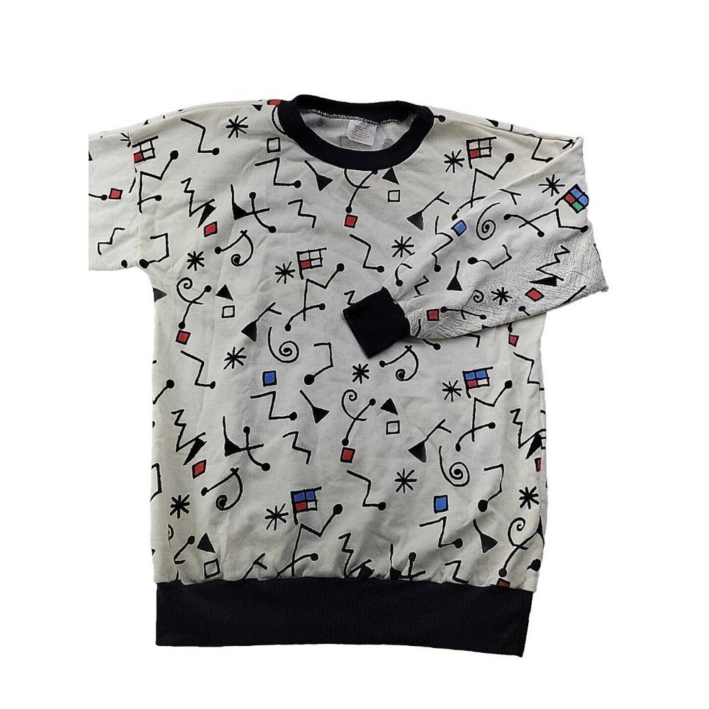 Vintage 90's Miro Inspired Adult Sweatshirt Pullover Fleece-lined USA Made 50/50